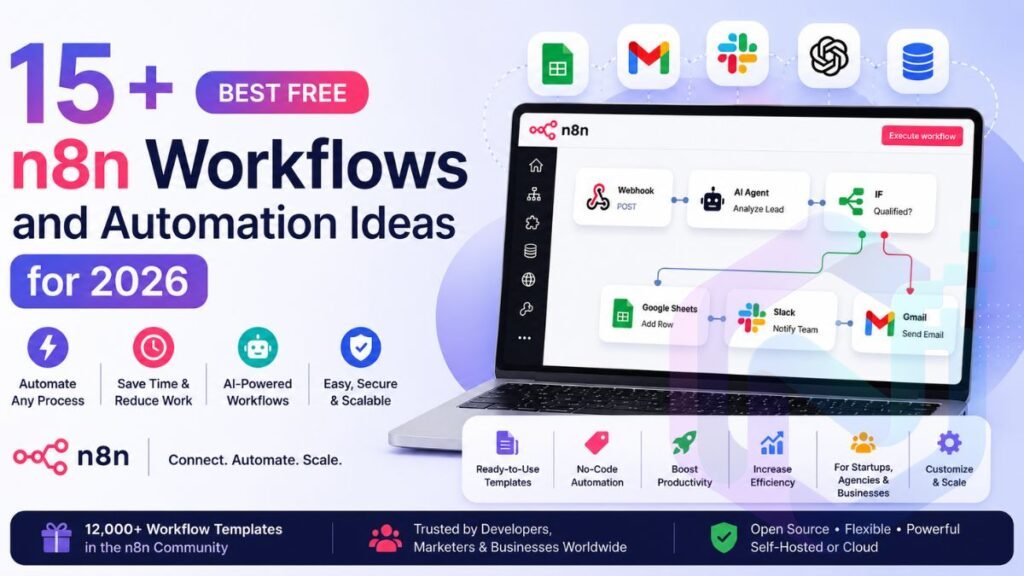 15+ Best Free n8n Workflows and Automation | Ideas for 2026