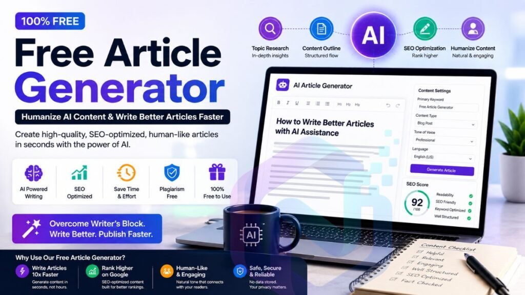 Free Article Generator to humanize AI content and create SEO-optimized articles
